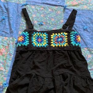 Black crochet top